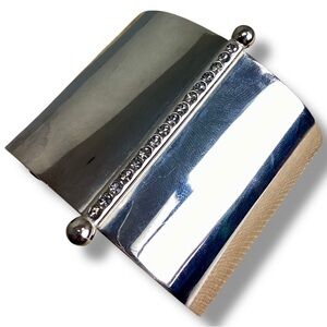 Paige Novick Silver Crystal Cuff Bracelet minimalist biker chic statement